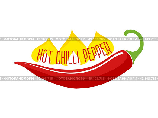  Hot Chili Pepper Pod Single Object . Flaming hot red chili pepper pod ingredient in indian and mexican dishes single object flat vector illustration . Стоковая иллюстрация, агентство Ingram Publishing / Фотобанк Лори