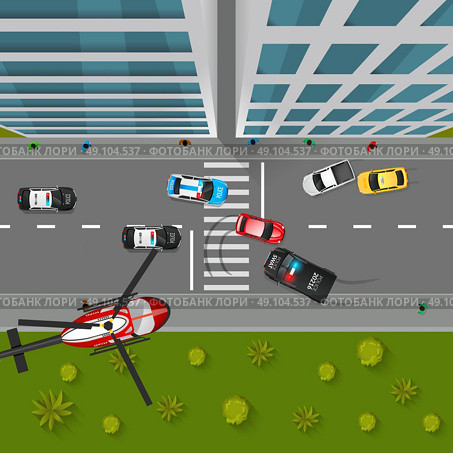  Police Chase Top View Illustration . Police Chase Top View Background. Police Chase Vector Illustration. Police Chase Cartoon Design. Police Chase Decorative Symbols. Стоковая иллюстрация, агентство Ingram Publishing / Фотобанк Лори