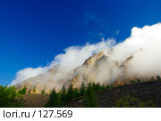 Утренние облака над скалами (широкоугольный снимок). Morning clouds over rock. Стоковое фото, фотограф Дмитрий Ощепков / Фотобанк Лори