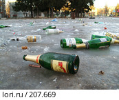 Бутылки, разбросанные по земле (2008 год). Редакционное фото, фотограф Илья Благовский / Фотобанк Лори