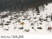 Садовые домики в Миньяре зимой. Стоковое фото, фотограф Юлия Бочкарева / Фотобанк Лори