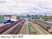 Московская окружная железная дорога, вид со Щелковского путепровода. Стоковое фото, фотограф Эдуард Межерицкий / Фотобанк Лори