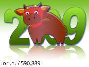 Бык символ 2009 года. Стоковая иллюстрация, иллюстратор Александр Черезов / Фотобанк Лори