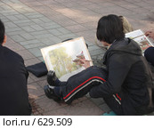 Художники - студенты. КНДР (2008 год). Редакционное фото, фотограф Olga Nikolaeva / Фотобанк Лори