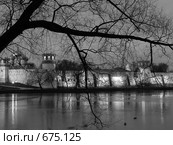 Новодевичий монастырь холодным ноябрьским вечером (2006 год). Стоковое фото, фотограф Сергей Рыбин / Фотобанк Лори