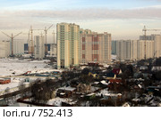 Строительство нового микрорайона в московской области. Стоковое фото, фотограф Максим Тюльпаков / Фотобанк Лори