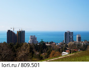 Вид на новостройки в районе цирка из дендрария (2009 год). Стоковое фото, фотограф Наталья Обуховская / Фотобанк Лори