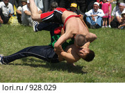 Борьба курэш, праздник сабантуй (2009 год). Редакционное фото, фотограф Талдыкин Юрий / Фотобанк Лори
