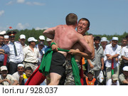 Борьба курэш, праздник сабантуй (2009 год). Редакционное фото, фотограф Талдыкин Юрий / Фотобанк Лори