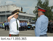 Рапорт министру на гарнизонном разводе (2009 год). Редакционное фото, фотограф Free Wind / Фотобанк Лори