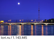 Вид на Ушаковский мост и телебашню. Санкт-Петербург. (2009 год). Редакционное фото, фотограф Роман Рожков / Фотобанк Лори