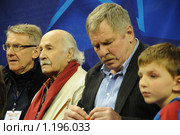 Владимир Зельдин народный артист и Иван Едешко олимпийский чемпион на баскетболе (2009 год). Редакционное фото, фотограф Ульянов Александр Михайлович / Фотобанк Лори
