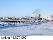 Забайкалье, п. Агинское. Пешеходный мост через р. Ага. (2010 год). Редакционное фото, фотограф Валерий Лаврушин / Фотобанк Лори