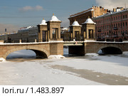 Фонтанка. Мост Ломоносова (Чернышев мост).  Санкт-Петербург (2010 год). Стоковое фото, фотограф Александр Алексеев / Фотобанк Лори
