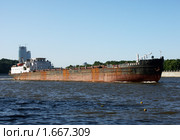 Баржа. Москва-река. (2007 год). Редакционное фото, фотограф Михаил Карташов / Фотобанк Лори