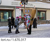 Реклама ресторана "Сбарро" на улице Арбат (2010 год). Редакционное фото, фотограф lana1501 / Фотобанк Лори