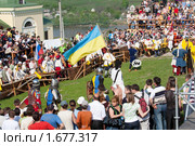 Первый международный фестиваль исторической реконструкции средневековья «Битва Наций» (массовые полноконтактные бои между сборными Украины, России, Беларуси, Польши на территории средневековой крепости) (2010 год). Редакционное фото, фотограф Юрий Брыкайло / Фотобанк Лори