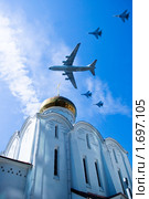 Участники авиапарада в День Победы над Москвой (2010 год). Редакционное фото, фотограф Журавлев Андрей / Фотобанк Лори