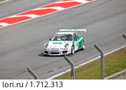 Спортивный автомобиль команды Al Faisal Lechner Racing гонщик Jeroen Bleekemolen- занял 3 место в заезде гоночной серии Porsche Mobil 1 Supercup  на автодроме "Catalunya Montmello"  9 мая 2010  Барселона Испания. Редакционное фото, фотограф Куликов Константин / Фотобанк Лори