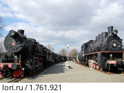 Ретропаровозы в музее железнодорожного транспорта, Брест (2008 год). Редакционное фото, фотограф Анна Мартынова / Фотобанк Лори