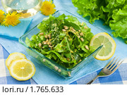 Салат из одуванчиков с кедровыми орешками. Стоковое фото, фотограф Лидия Рыженко / Фотобанк Лори