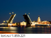 Развод мостов в Санкт-Петербурге, белые ночи (2010 год). Редакционное фото, фотограф Алексей Ширманов / Фотобанк Лори