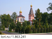 Церковь Грузинской иконы Божией Матери. Московская область, Чеховский район, Якшино. (2010 год). Стоковое фото, фотограф Анна Менщикова / Фотобанк Лори