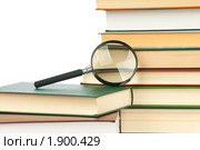 Снова в школу! Книги и канцелярские принадлежности на белом фоне. Стоковое фото, фотограф Виталий Радунцев / Фотобанк Лори