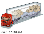 Коммерческий грузовой автомобиль Mercedes Actros. Редакционная иллюстрация, иллюстратор Александр Володин / Фотобанк Лори