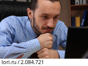 Бизнесмен за компьютером. Стоковое фото, фотограф Андрей Липко / Фотобанк Лори