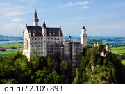 Вид на замок Нойшванштайн, Бавария, Германия (2008 год). Редакционное фото, фотограф Николай Винокуров / Фотобанк Лори