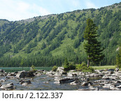 Каменная плотина "Шумы", горный Алтай (2010 год). Стоковое фото, фотограф Александр Огурцов / Фотобанк Лори