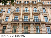 Рига. Фрагмент здания югендстиль (2010 год). Стоковое фото, фотограф Наталья Белотелова / Фотобанк Лори