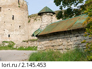 Изборск. Крепость и ограда церкви Сергия и Никандра (2010 год). Редакционное фото, фотограф Александр Щепин / Фотобанк Лори