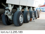 Многостоечное шасси самолета АН-124. Редакционное фото, фотограф Сорокина Юлия / Фотобанк Лори