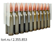 Охотничьи патроны калибра .308 Win с оболочечной пулей. Стоковое фото, фотограф Виктор Никитин / Фотобанк Лори
