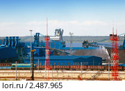 Работа нового морского торгового порта Усть-Луга. Россия. Угольный терминал. Стоковое фото, фотограф Куликов Константин / Фотобанк Лори