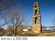 Владимирская область, Юрьев-Польский район, село Городищи. Колокольня церкви Воскресения Словущего (2011 год). Стоковое фото, фотограф Сергей Лаврентьев / Фотобанк Лори