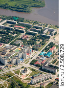 Вид сверху на город Мегион (Нижневартовский район) (2009 год). Стоковое фото, фотограф Владимир Мельников / Фотобанк Лори