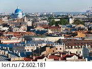 Панорамный вид с высоты птичьего полета на крыши города Санкт-Петербурга, Россия (2011 год). Редакционное фото, фотограф Николай Винокуров / Фотобанк Лори
