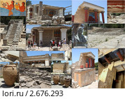 Коллаж "Кносский дворец". Крит, Греция. Редакционное фото, фотограф Маргарита Герм / Фотобанк Лори