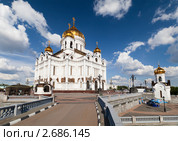 Вид на фасад Храма Христа Спасителя, Москва, Россия (2011 год). Редакционное фото, фотограф Николай Винокуров / Фотобанк Лори