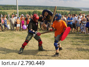 Празднование Дня ВМФ в городе Коломне, турнир на палках (2011 год). Редакционное фото, фотограф Natalia Sidorova / Фотобанк Лори