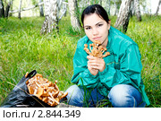 Девушка с опятами. Стоковое фото, фотограф Хайрятдинов Ринат / Фотобанк Лори
