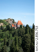 Крым. Мыс Плака. Вид на крышу дворца княгини Гагариной (2011 год). Стоковое фото, фотограф Григорий Стоякин / Фотобанк Лори