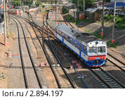 Служебная автомотриса АЧ-2-114 (рельсовый автобус) руководства МЖД (2010 год). Редакционное фото, фотограф Алёшина Оксана / Фотобанк Лори