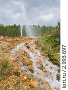 Фонтан на берегу реки Сухона близ деревни Опоки (2011 год). Стоковое фото, фотограф Александр Рощин / Фотобанк Лори