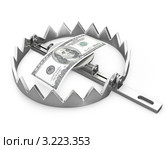 Сто долларов в капкане. Стоковая иллюстрация, иллюстратор Zelfit / Фотобанк Лори