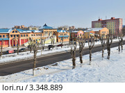 Город Дмитров. Вид на улицу Семенюка (2012 год). Редакционное фото, фотограф Елена Коромыслова / Фотобанк Лори