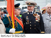 Ветераны Великой Отечественной войны во главе колонны на демонстрации, посвященной Дню Победы, Москва (2012 год). Редакционное фото, фотограф Николай Винокуров / Фотобанк Лори